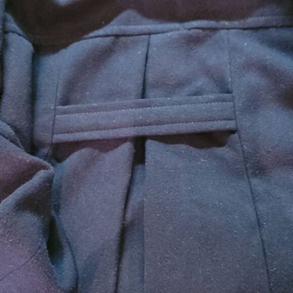 TOP SHOP BLUE cotton blend peacoat women's 4 preppy missing hood - Picture 4 of 12